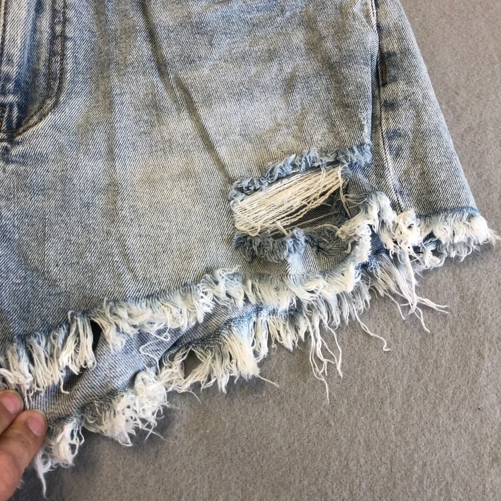 Kut From The Kloth Jane High Rise Shorts Womens 4 Blue Denim Cutoff Distressed